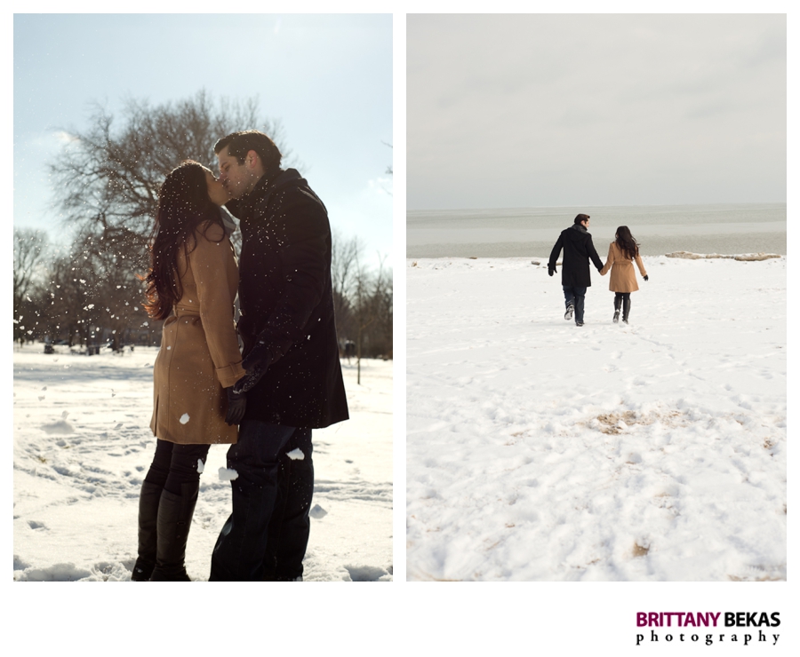 Evanston Lee Street Beach Winter Engagement | Brittany Bekas Photography