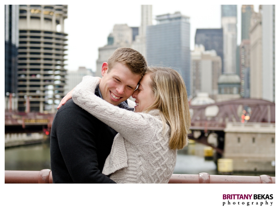 Lasalle Street Bridge Chicago Engagement - Brittany Bekas Photography