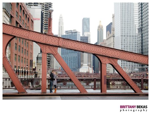 Lasalle Street Bridge Chicago Engagement – Brittany Bekas Photography