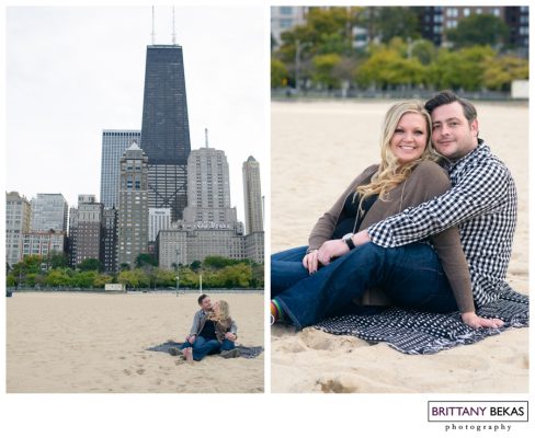Oak Street Beach Chicago Engagement // Brittany Bekas Photography // Chicago + desintation wedding and lifestyle photographer