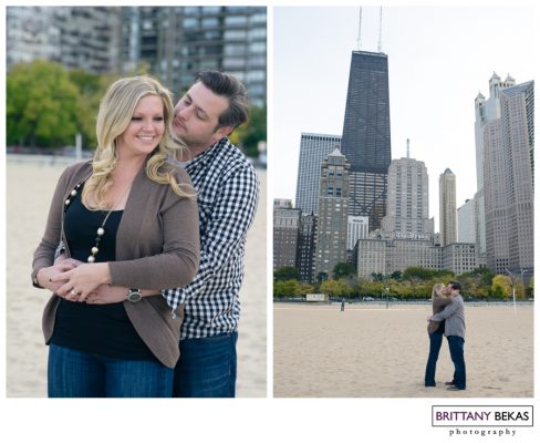 Oak Street Beach Chicago Engagement // Brittany Bekas Photography // Chicago + desintation wedding and lifestyle photographer
