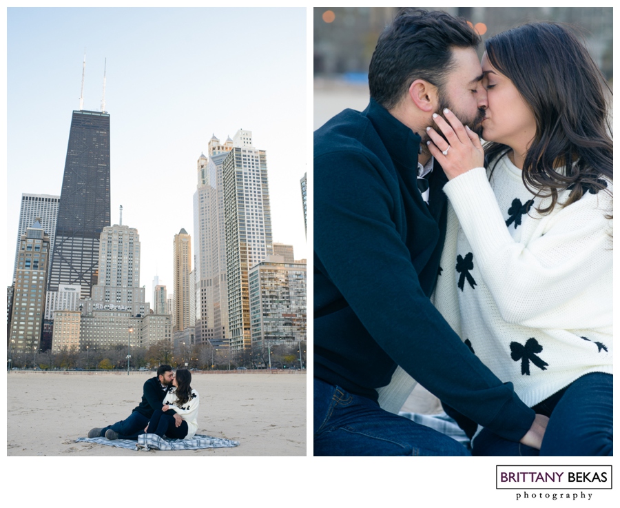 Kinzie Street Bridge + Oak Street Beach Chicago Engagement // Brittany Bekas Photography // Chicago + destination wedding photographer