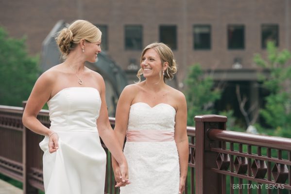 Kinzie Street Bridge Millenium Park Gay Wedding Photos_0008