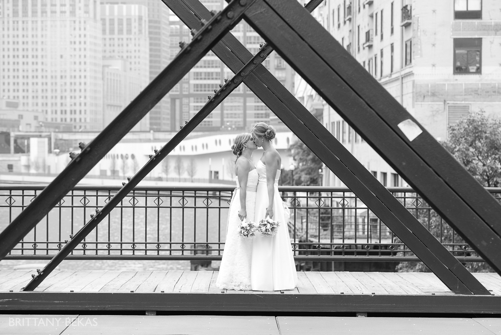 Kinzie Street Bridge Millenium Park Gay Wedding Photos_0009