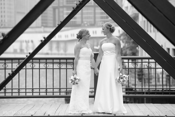 Kinzie Street Bridge Millenium Park Gay Wedding Photos_0010
