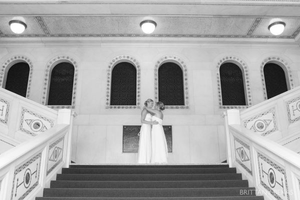 Kinzie Street Bridge Millenium Park Gay Wedding Photos_0013