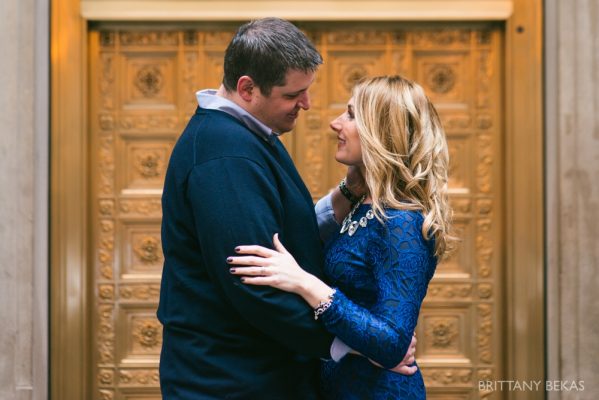 Chicago Board of Trade Lasalle Street Bridge Engagement Photos_0002