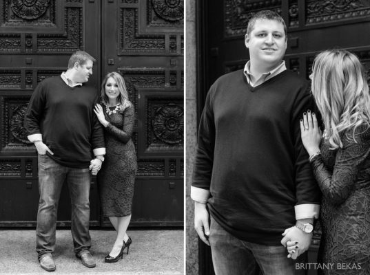 Chicago Board of Trade Lasalle Street Bridge Engagement Photos_0007