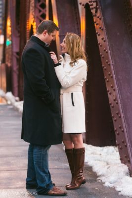 Chicago Board of Trade Lasalle Street Bridge Engagement Photos_0023
