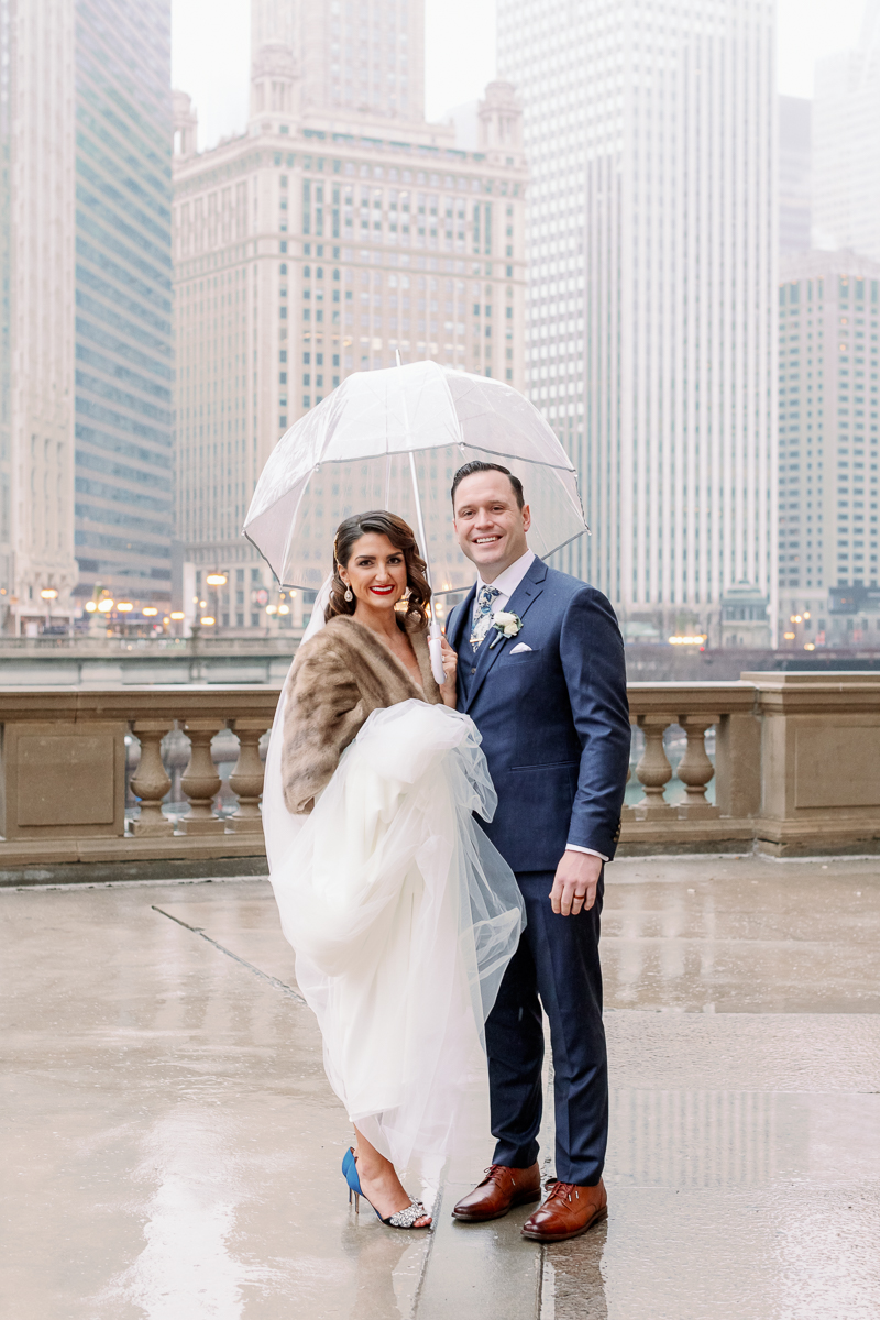 Chicago Winter Wedding - Chicago Wrigley Building Photos