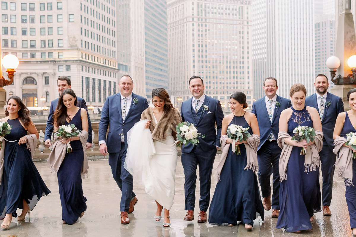Chicago Wrigley Building Wedding Photos - Chicago Light and Airy Wedding Photographer