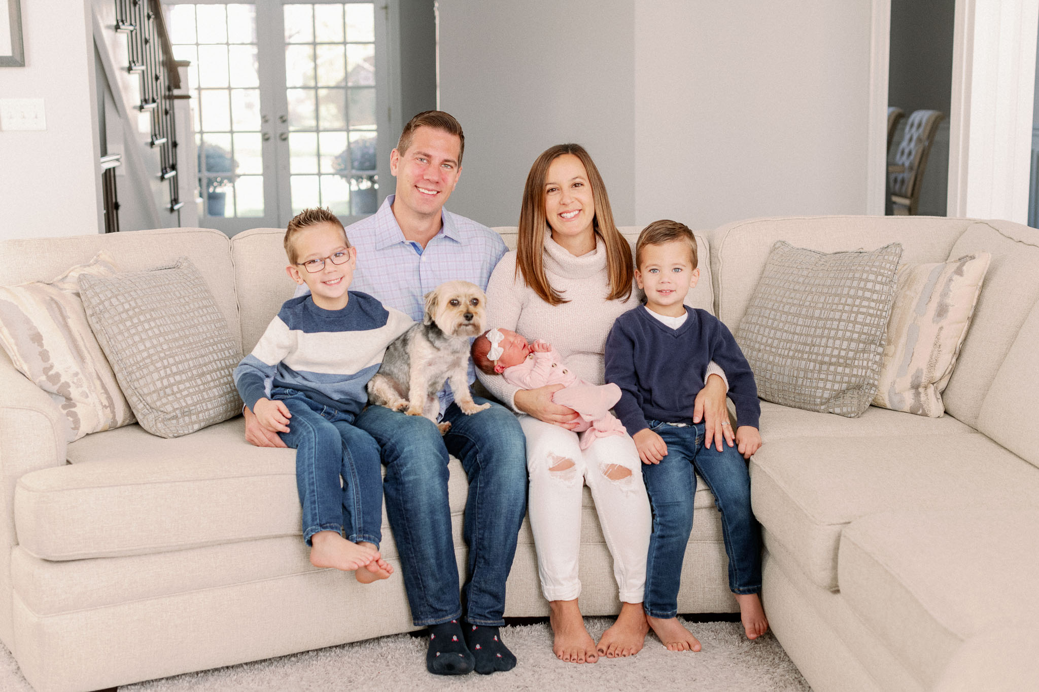 Naperville In-Home Newborn Family Photos – Chicago + Naples Fine Art Newborn Family Photographer-1