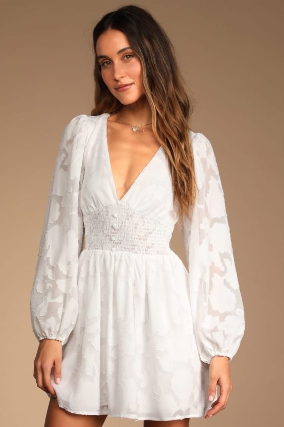 engagement white dress