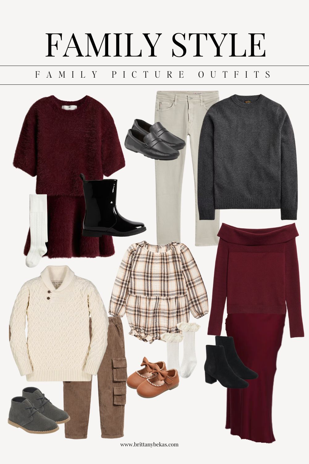 burgundy fall family photo outfits