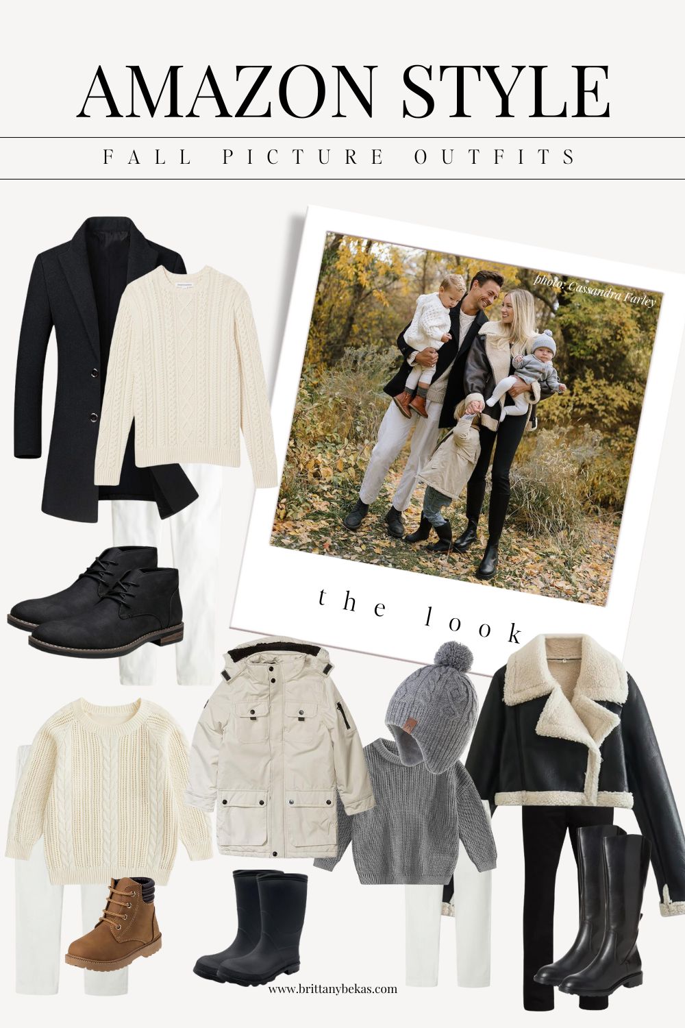 Amazon Neutral Black and White Fall Family Picture Outfits