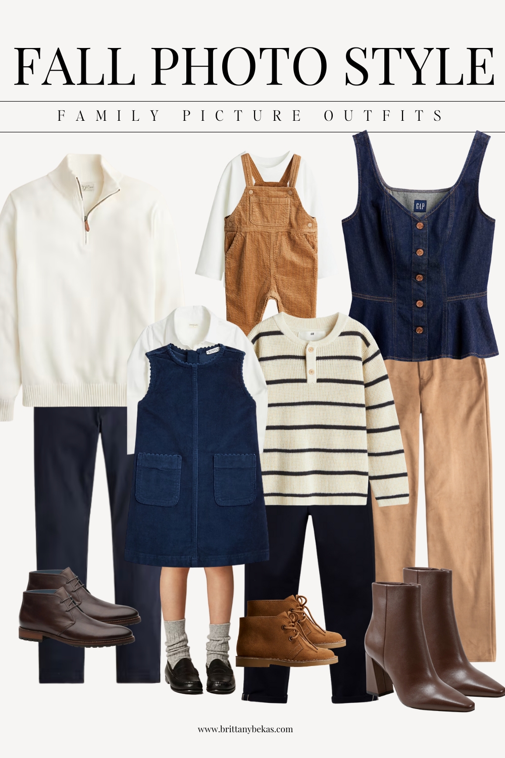 Fall Family Picture Outfits Denim and Tan