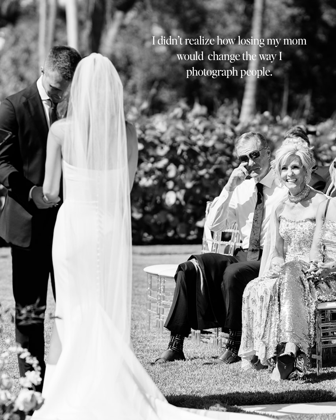 parents at a naples wedding crying