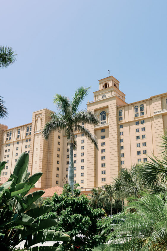 Outdoor courtyard wedding ceremony at The Ritz-Carlton Naples