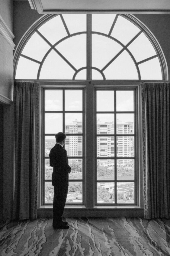 Groom in Ralph Lauren suit at Ritz-Carlton Naples wedding