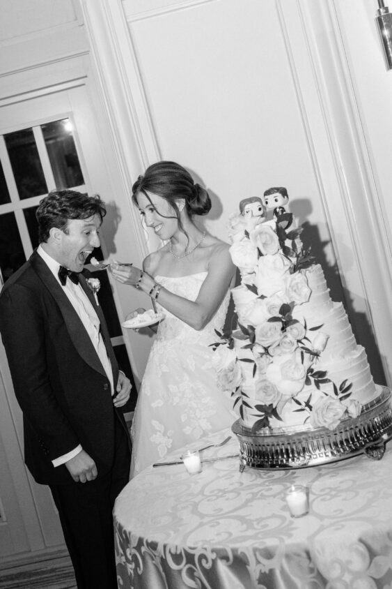 Wedding cake with custom topper at Ritz-Carlton Naples wedding