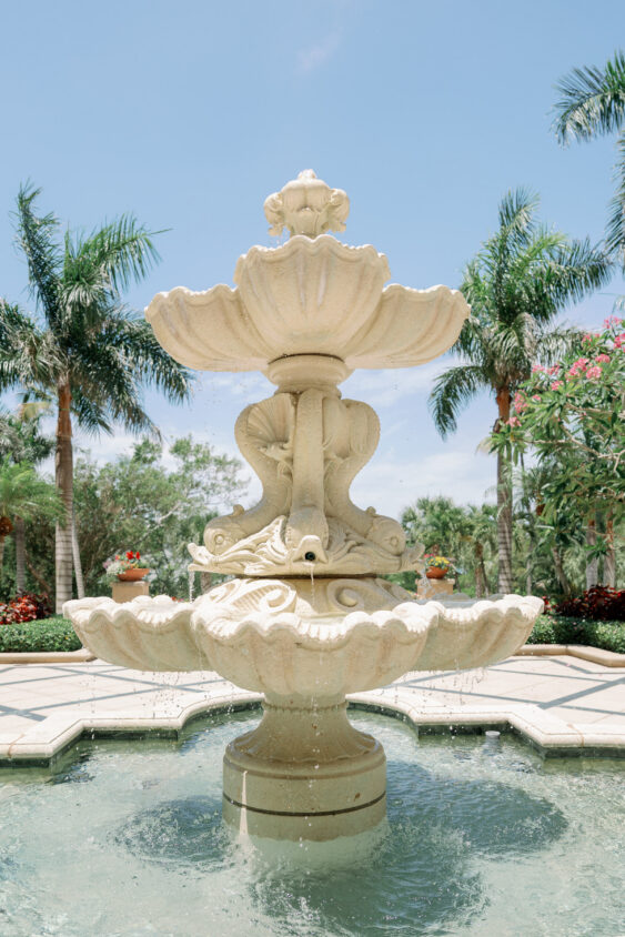 Outdoor courtyard wedding ceremony at The Ritz-Carlton Naples