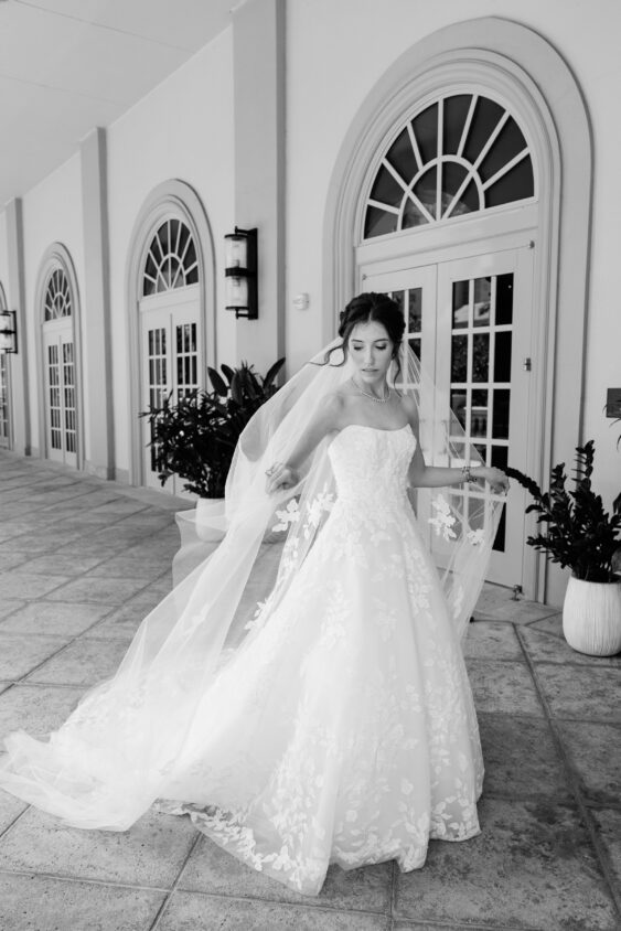 Bride in Elie Saab gown at Ritz-Carlton Naples wedding