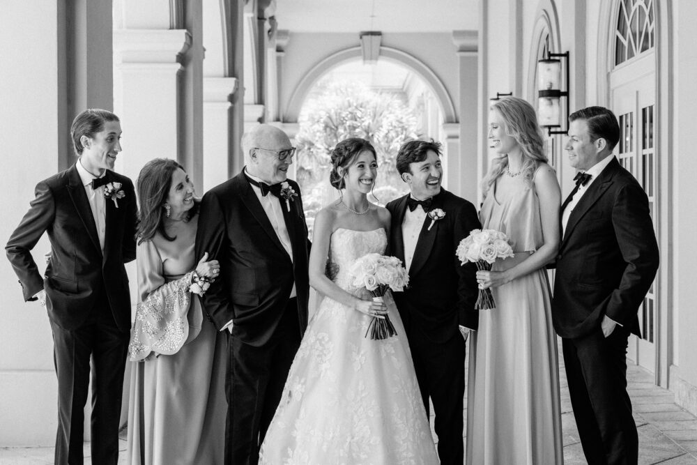 Family among the architecture at Ritz-Carlton Naples