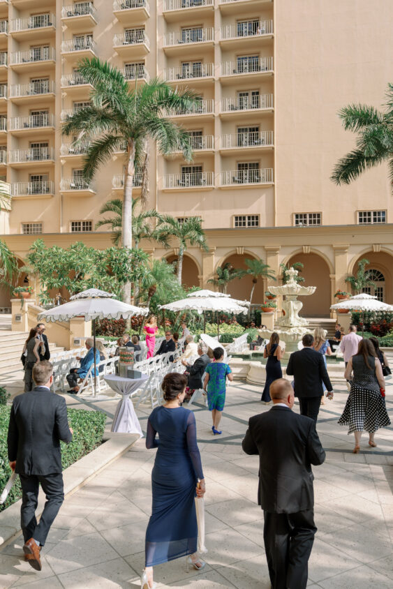 Outdoor courtyard wedding ceremony at The Ritz-Carlton Naples