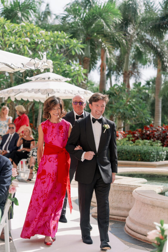 Outdoor courtyard wedding ceremony at The Ritz-Carlton Naples