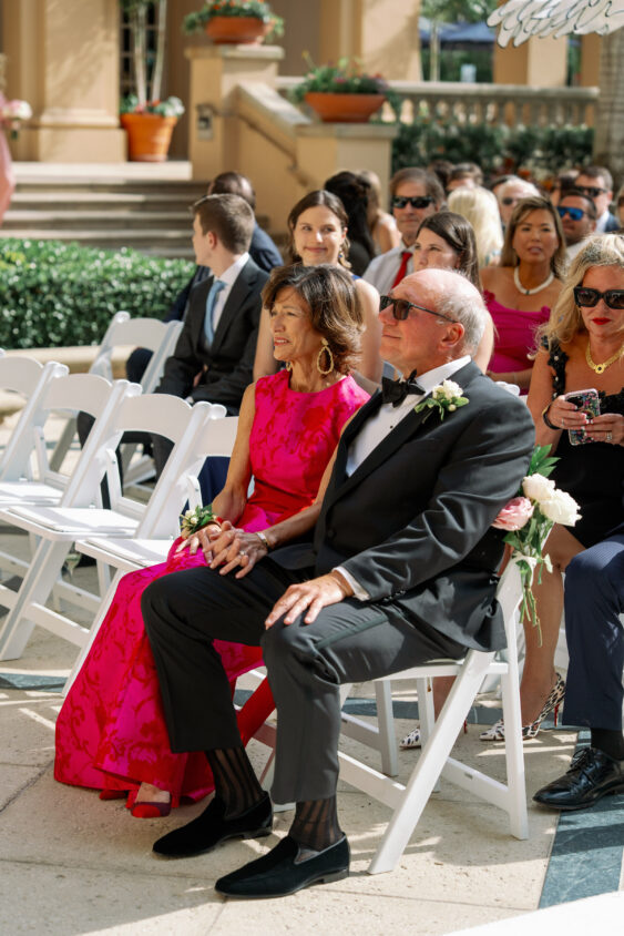 Outdoor courtyard wedding ceremony at The Ritz-Carlton Naples