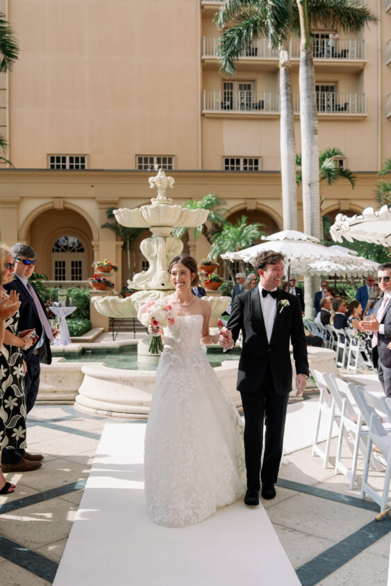 Outdoor courtyard wedding ceremony at The Ritz-Carlton Naples